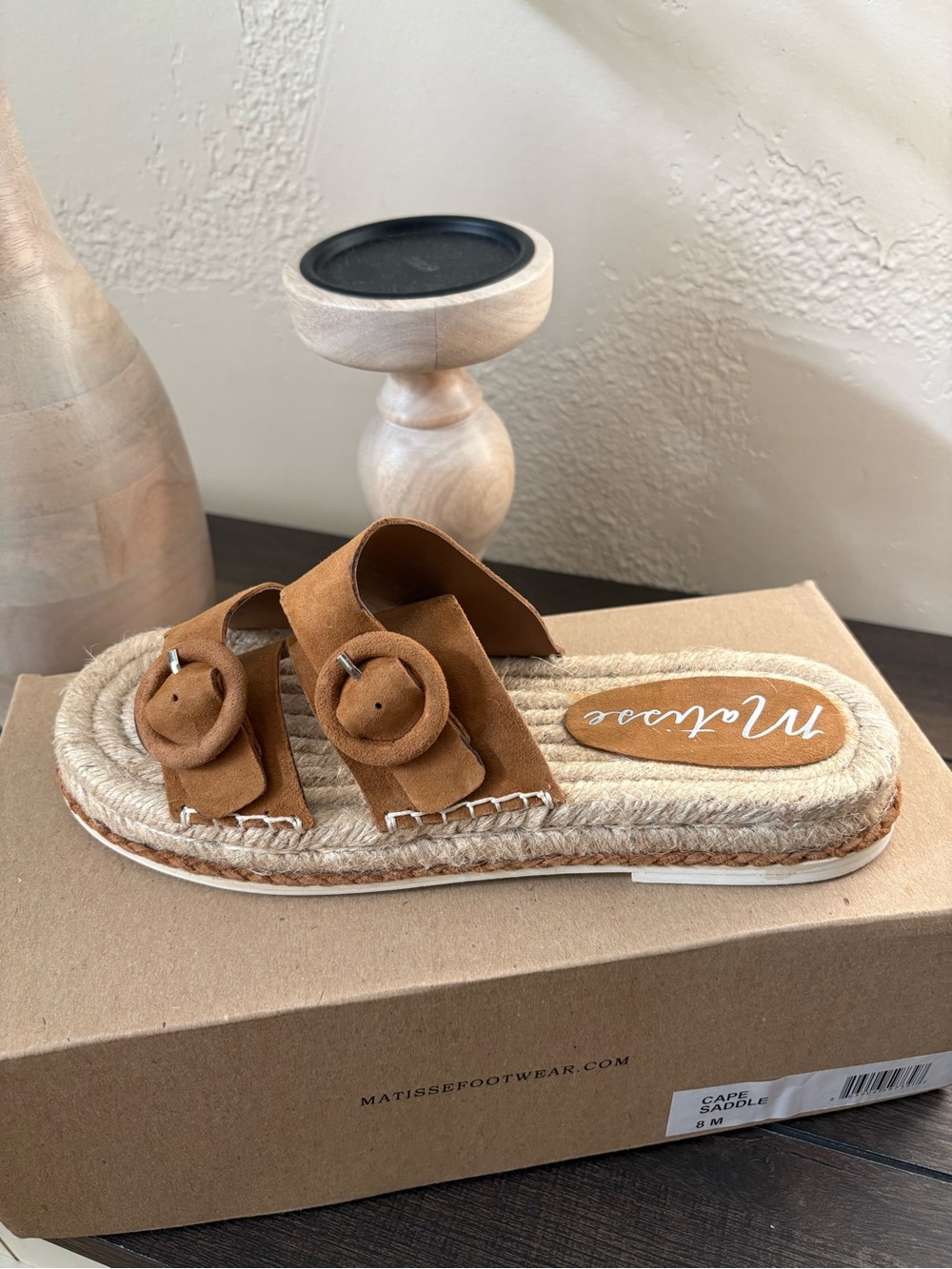 Matisse Saddle Suede Double-Buckle Espadrille Slide